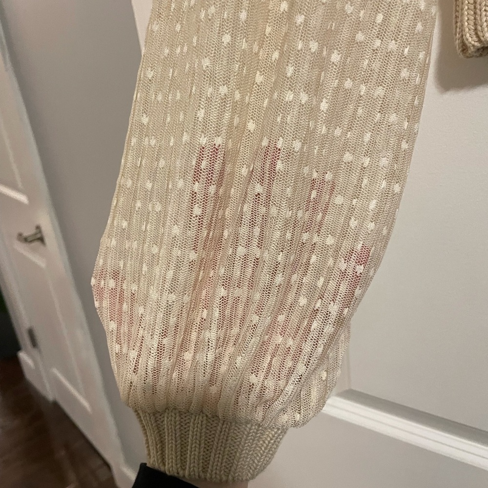 Cream knit sweater with gorgeous sleeves